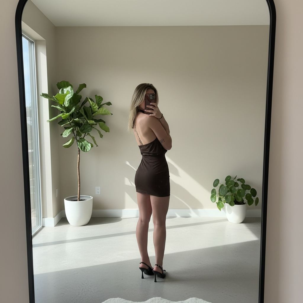 Robe courte drapée dos nu