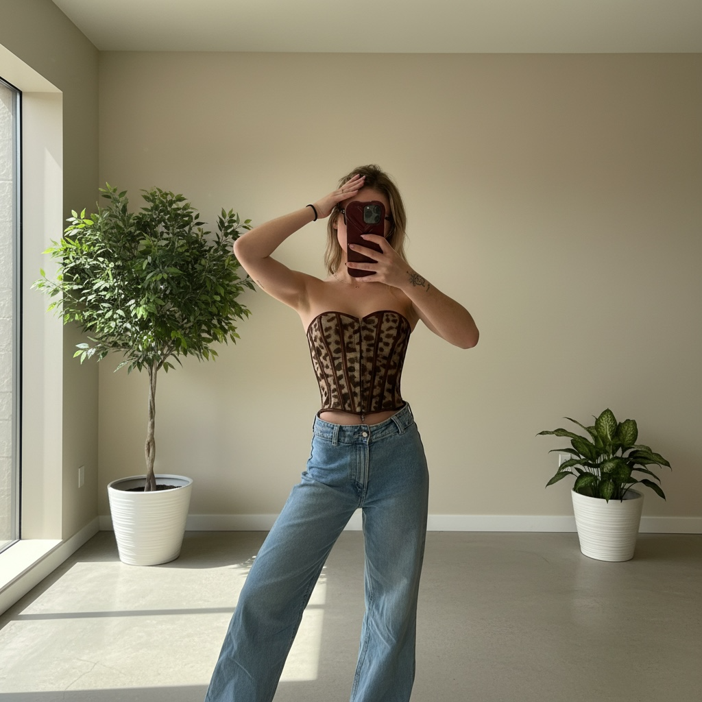 Corset imprimé léopard