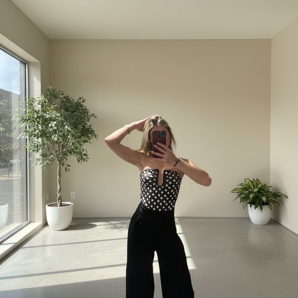 Maillot de bain 1 pièce à pois convertible – à porter aussi en body