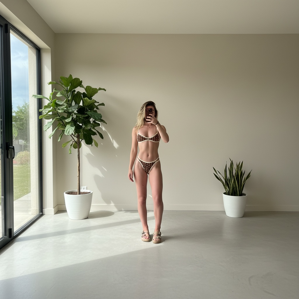 Robe à pois transparente + maillot de bain